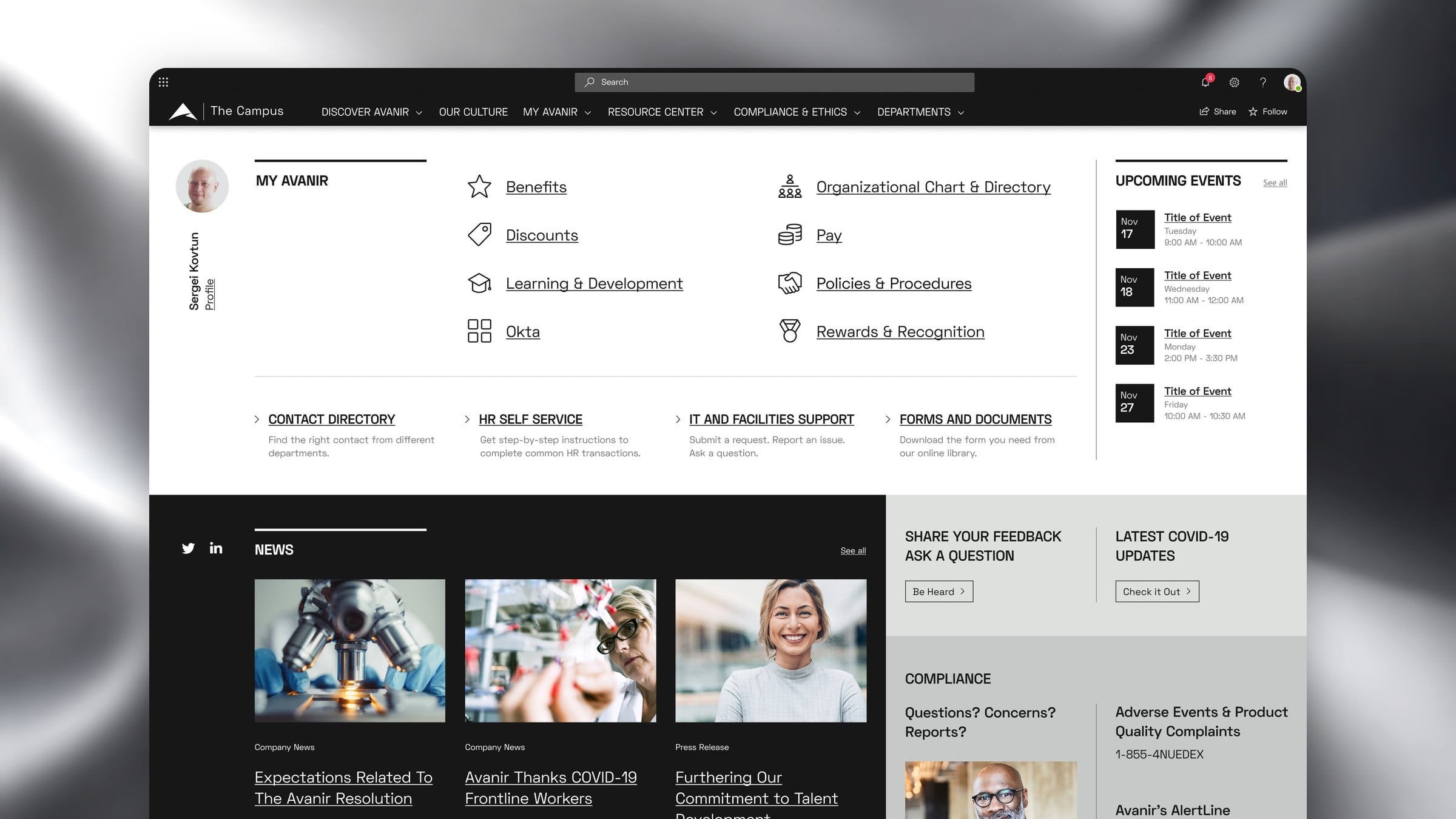 Avanir Intranet Portal